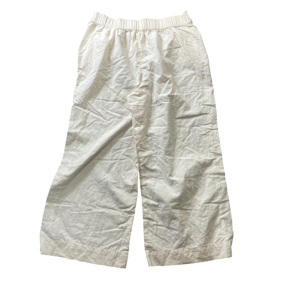 Pact Large Elastic Waist Pull On Beige Cotton Pants Wide Leg‎ Cropped - Picture 6 of 6